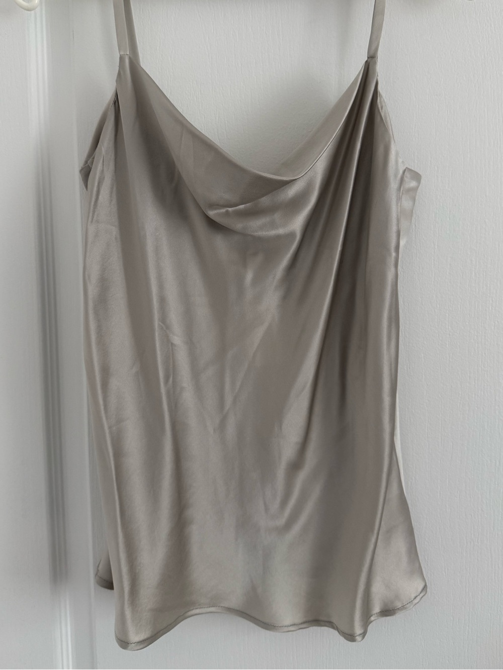 Alfred Sung 100% Silk Silver Gray Cowl Neck Camisole Tank Top - Size 10